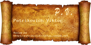 Petrikovich Viktor névjegykártya